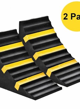 Industrial Rubber Wheel Chock Blocks w/Handle Reflective Str
