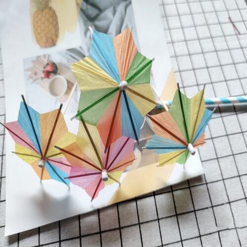 144pcs  Cocktail Sticks Colorful Umbrella Cake Party Dri