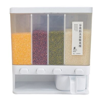 8L Rice Dispenser Storage ?Bucket Cereal Grain Sealed Contai
