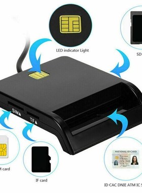 USB Smart Card Reader 适用于 Bank Card IC/ID DNIE ATM CAC EM