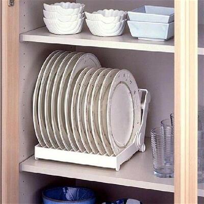 Foldable Dish Plate Drying Rack Organizer Drainer Plastic