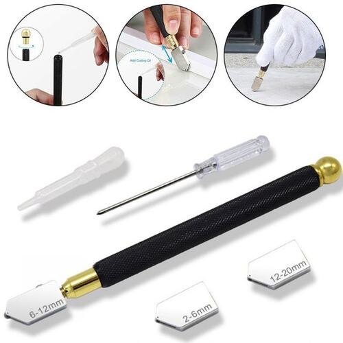 5Pcs/set Diamond Glass Cutter 2-6/6-12/12-20mm Glass Tile Cu