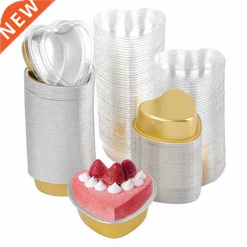 100Pcs Muffin Cupcake Cups,Het-Shaped Cups With Lid,Dispos