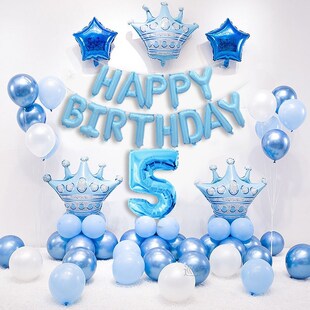 Balloons Blue Foil Number Helium Birthday Crown Pink Set