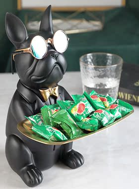 Nordic Butler Wang Key Tray Resin Cool Dog Sculpture