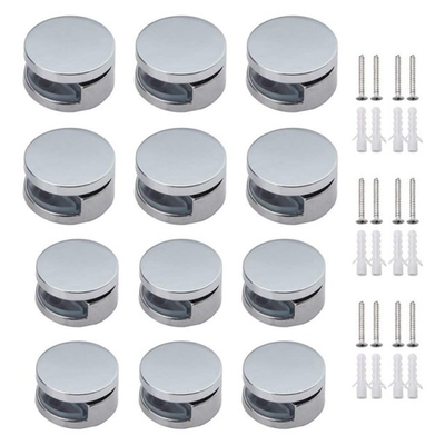12 Pcs Zinc Alloy Glass Clips Mirror Clip Wall Mounted Glass