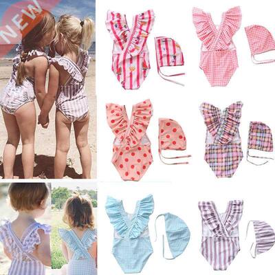 2~8Y Toddler Baby Girls Swimwear one piece Girls Swimsuit wi