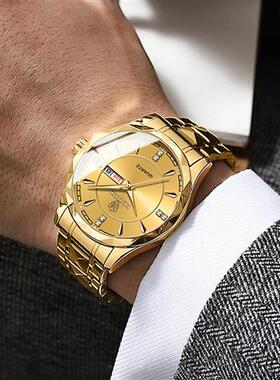 Binbond Business Gold Watch For Men Luxury Original Waterpro