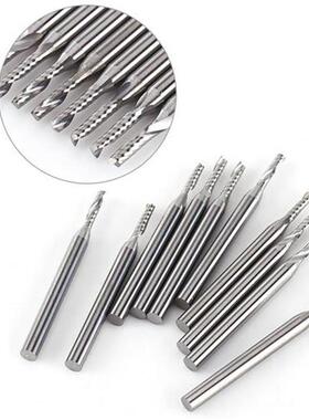 10pcs 1/8   Shank Single Flute End Mill Tungsten Carbi