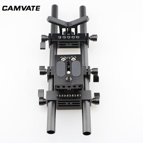 DSLR Baseplate Lens Support Rod Clamp Tripod Mounting Plate