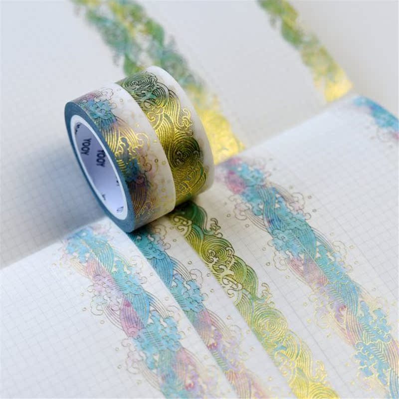 High-Grade Bronzing Wave Pattern Washi Tape Scrapbooking Dec