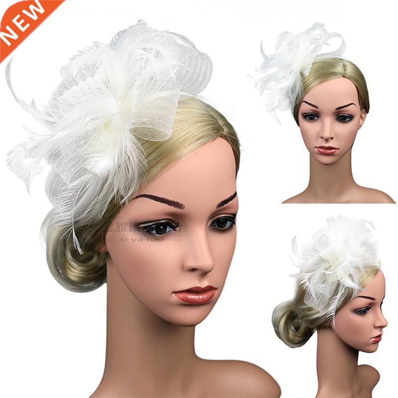 Feather Decoration Headband Fascinator Hat Dual-se Stylish