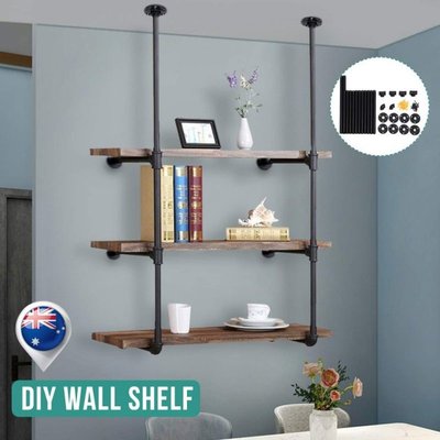 2pcs 3 layer DIY Industrial Retro Style Bookshelf Wall Ceili