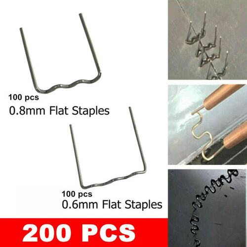 200pcs 0.6/0.8mm Hot Stapler Flat Staples For Plastic Welder