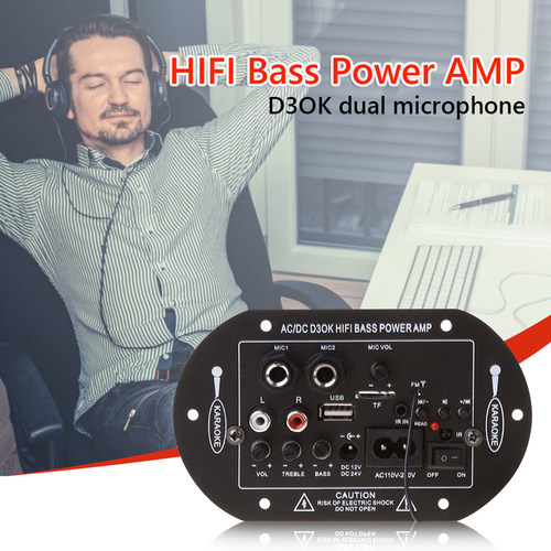 Bass Power Amp Subwoofer 2 Microphone HiFi FM Radio Mono