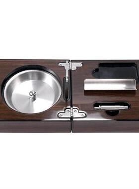 Cuban Cigar Ashtray Wood Square Box Include Cigar Cutter