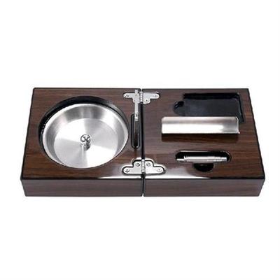 Cuban Cigar Ashtray Wood Square Box Include Cigar Cutter