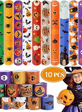 5/10pcs Halloween Slap Bracelets Funny Ghost Party