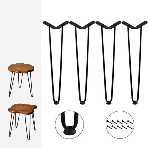 4 Pcs 8 Black Furniture Legs Cabinet Cupboard Metal Table F