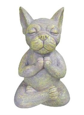French Bulldog Statue Meditating Yoga Dog Figurine Resin