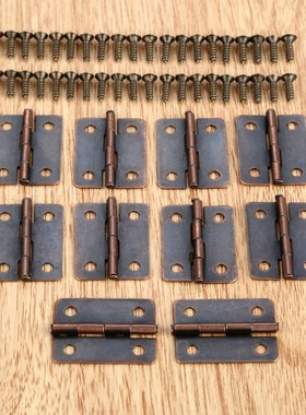 10Pcs Antique Cabinet Hinges  Accessories Boxes Decorative H