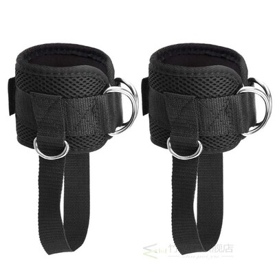 Adjustable 4 D-Ring Ankle Straps Gym with Foot Strap Cable M