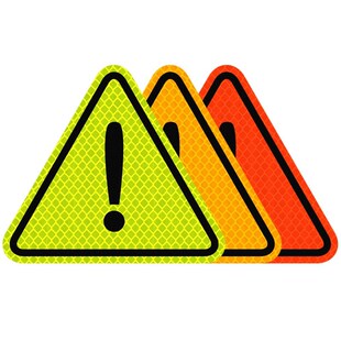 2pcs Universal reflective sticker Waterproof warning danger