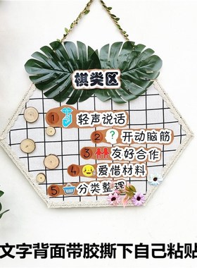 Kindergarten regional rules card hanging classroom