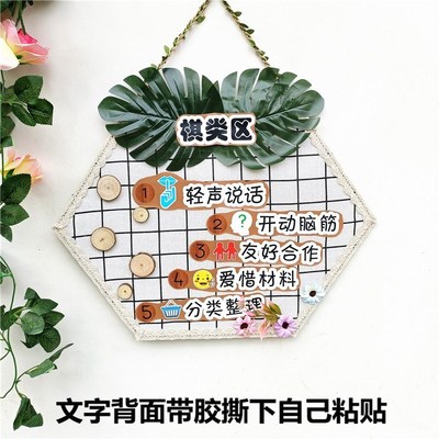Kindergarten regional rules card hanging classroom