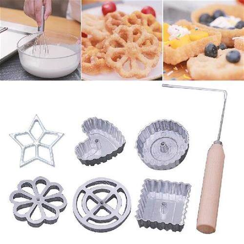 Aluminum Swedish Rosette Iron Maker Waffle Alloy Frying