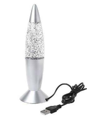3D Rocket Multi Color Changing Lava Lamp RGB LED Glitter
