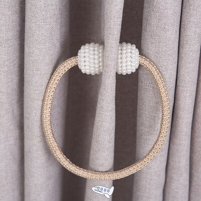 New silver Magnetic Pearl Ball Curtain Tiebacks Tie Backs Ho