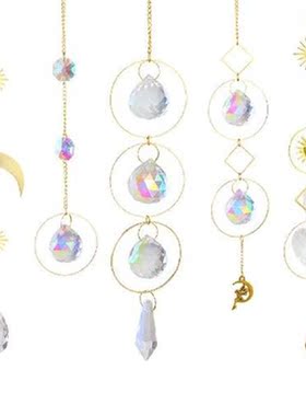 1/5Pcs Crystal Light Catcher Hanging Metal Pendant Home