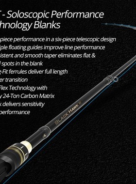 KastKing Blackhawk II Carbon Spinning Casting Rod M, MH Powe