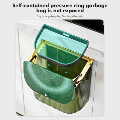 High quality Sink Hanging Dustbin With Cover Push Lid