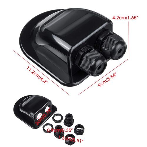 Solar Panel Double Hole Wire Cable Entry Gland Box Curved Ca