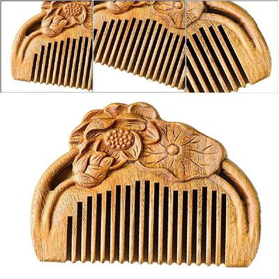 Comb Vintage Portable Practical Carved Lotus Comb Hair