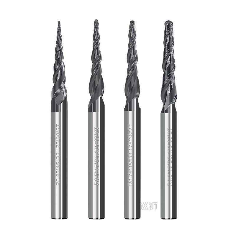 Tapered Ball Nose End Mill 1pc R0.25/R0.5/R0.75/R1.0 3.175mm