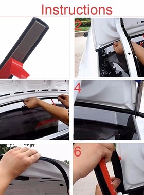 10Pcs Car Door Seal Strip Kit Soundproof Noise Insulation We