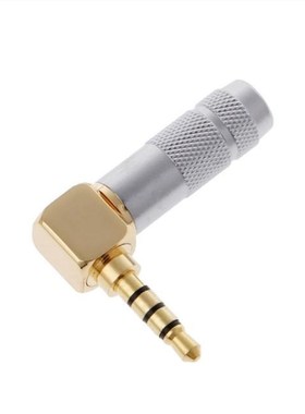 Brass Stereo 3.5mm 4 Pole 90 Degree Repair Headphone Jack Pl