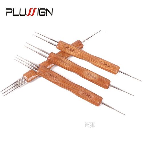 3Pcs/Set Crochet Hook Dreads Loc Crochet Needle Wooden 0.5Mm