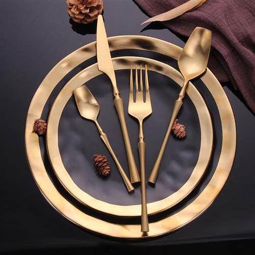 Stainless Steel Cutlery Set Gold Dinnerware Set Western