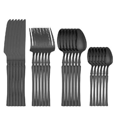Western Food Hotel Dinner 24-piece Titanium Plated Flat
