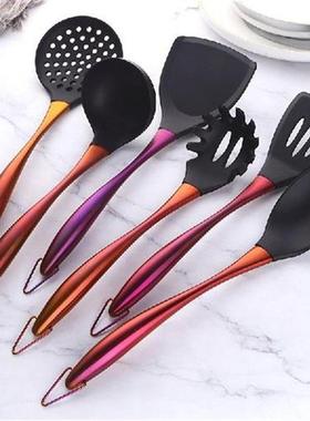 Gold Cooking Tool Set Silicone Head Kitchenware Stainless