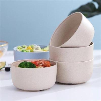 4pcs/set Wheat Straw Rice Bowl Soup Bowl Instant Noodle