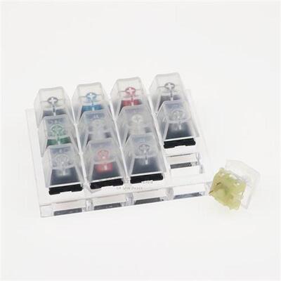 12 Cherry MX Switches Keyboard Tester Kit Clear Keycaps Samp