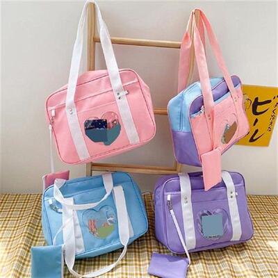 1pc Multifunction Travel Cosmetic Bag Heart-shaped Window