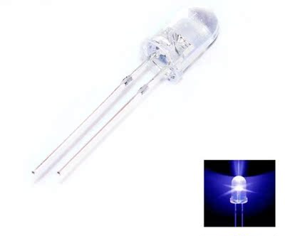 100pcs Blue LED 5MM Blue light-emitting diode White turn Blu