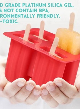 4 Grid Ice Lolly Silicone Push Up Popsicle Yogurt Mold Maker