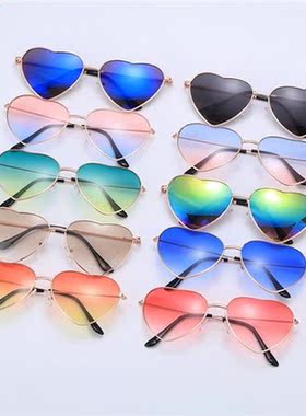 Ladies Fashion Metal Frame Sunglasses Fancy Dress Retro Hear